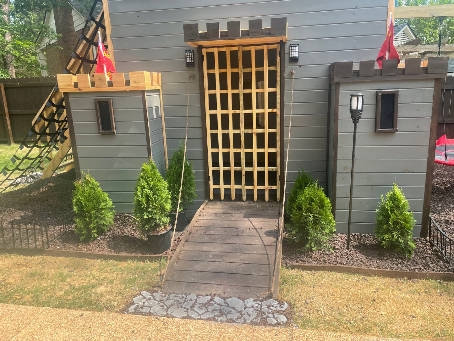 Fortress Playhouse Plans - Conquer the Exterior Ladder to the Rooftop Sun Deck! - (digital download)