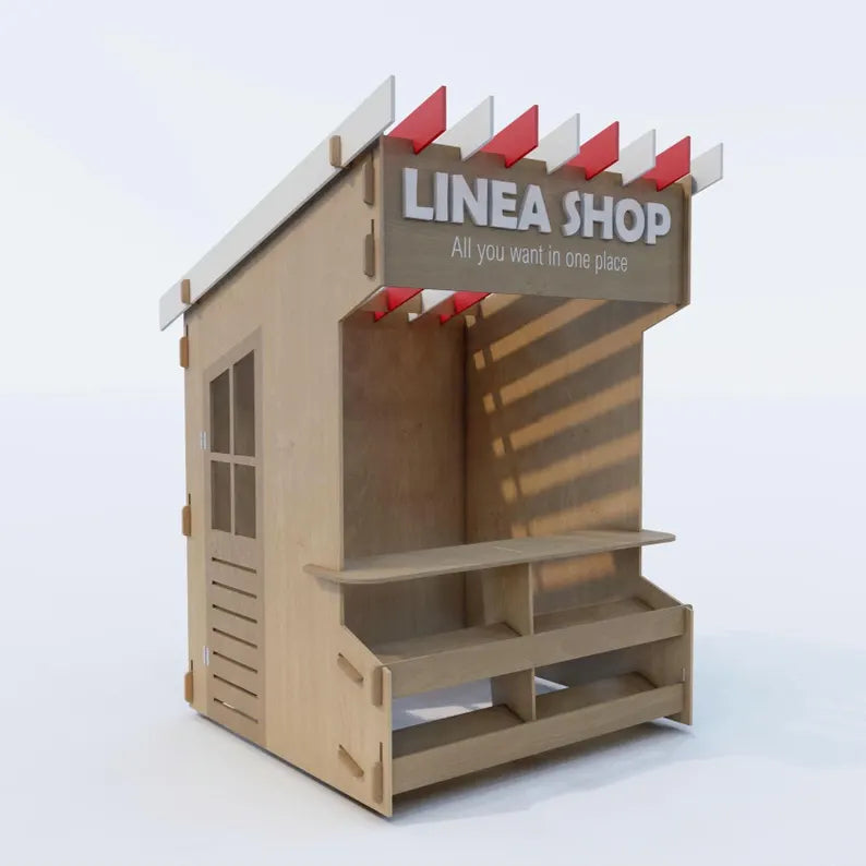 Collapsible Playhouse Plans for Indoor & Outdoor Use - CNC-Cut Design Files (dwg, PDF, dxf) - Easy DIY Kids Playhouse Project