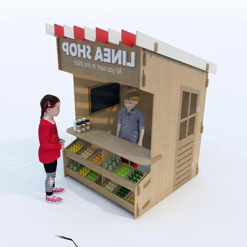 Collapsible Playhouse Plans for Indoor & Outdoor Use - CNC-Cut Design Files (dwg, PDF, dxf) - Easy DIY Kids Playhouse Project
