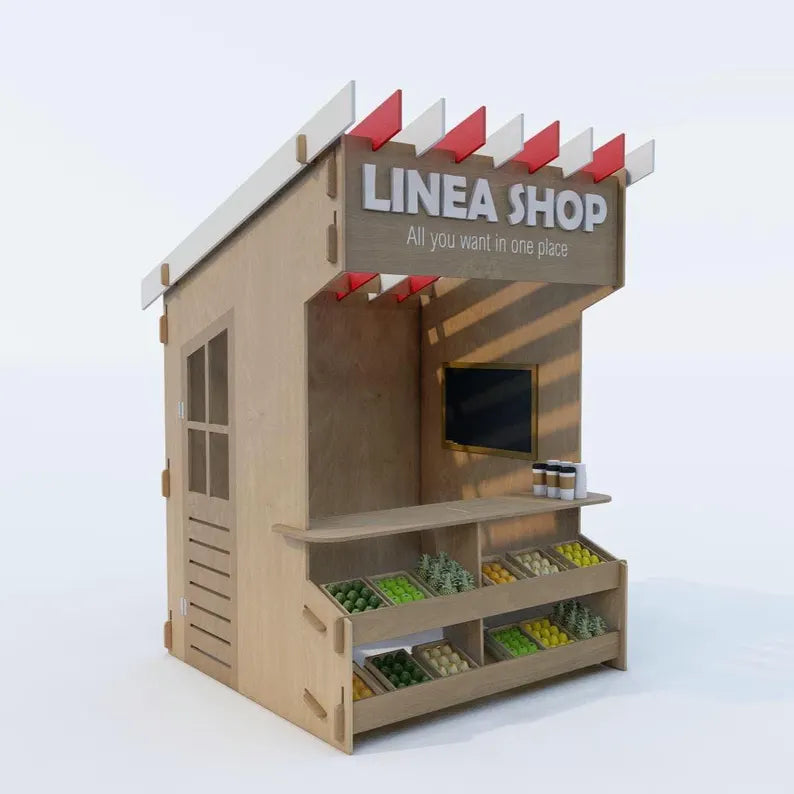 Collapsible Playhouse Plans for Indoor & Outdoor Use - CNC-Cut Design Files (dwg, PDF, dxf) - Easy DIY Kids Playhouse Project