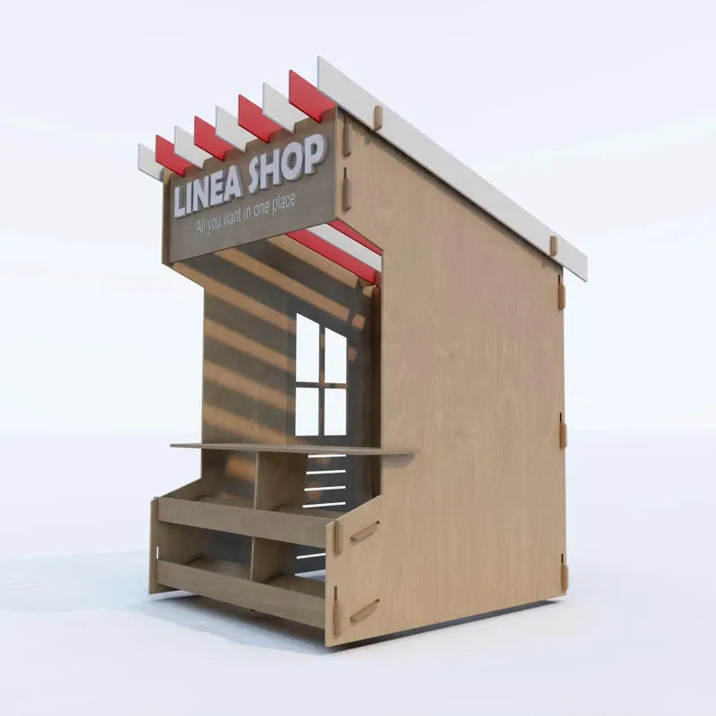 Collapsible Playhouse Plans for Indoor & Outdoor Use - CNC-Cut Design Files (dwg, PDF, dxf) - Easy DIY Kids Playhouse Project