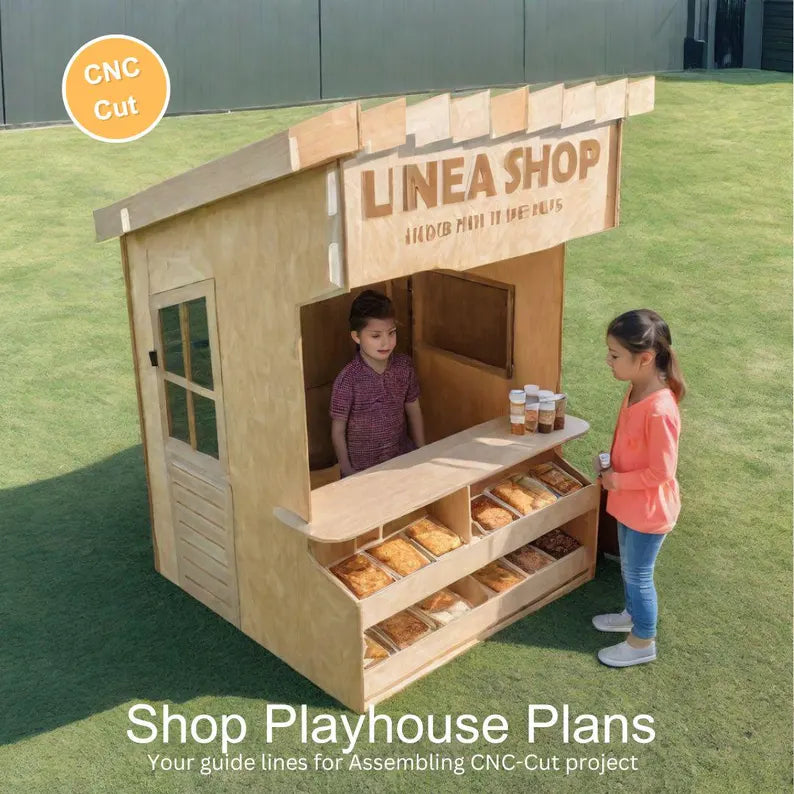 Collapsible Playhouse Plans for Indoor & Outdoor Use - CNC-Cut Design Files (dwg, PDF, dxf) - Easy DIY Kids Playhouse Project