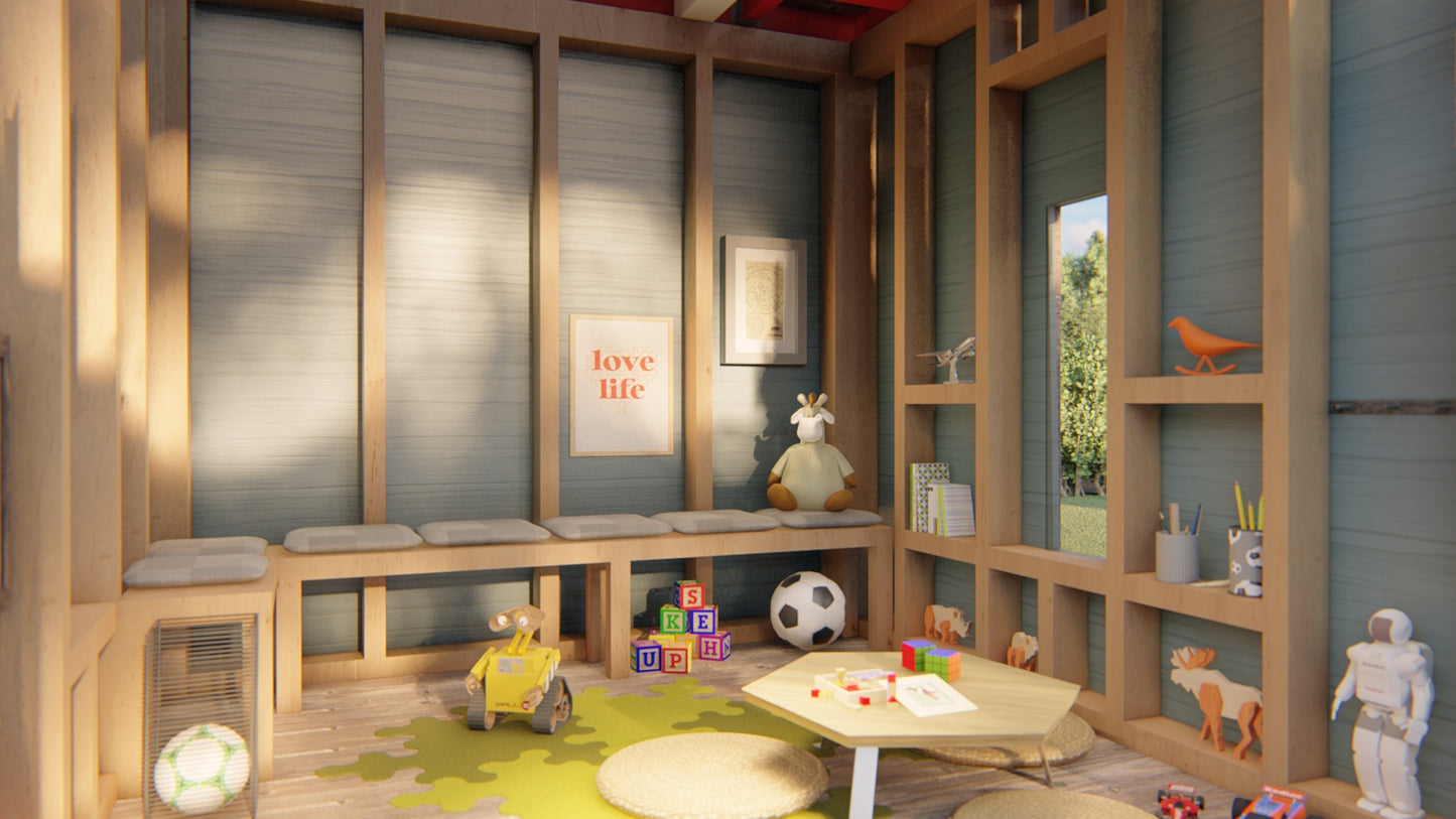 Fortress Playhouse Plans - Conquer the Exterior Ladder to the Rooftop Sun Deck! - (digital download)