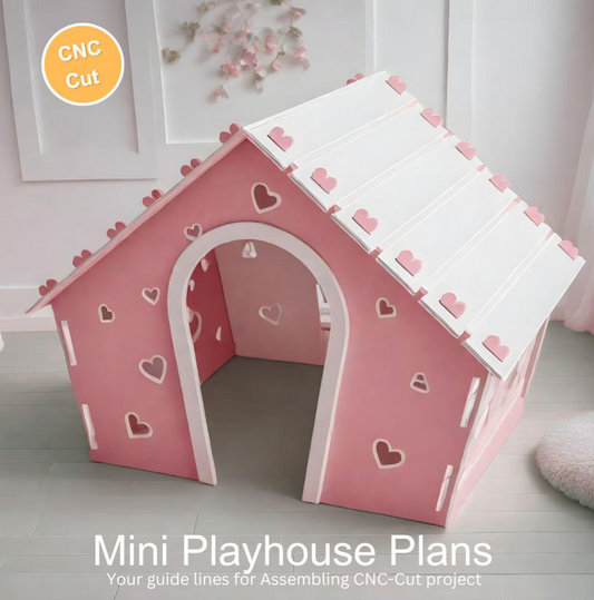 Mini Playhouse Plans for toddlers - cnc cut plans -PDF, txt- (digital download) - def