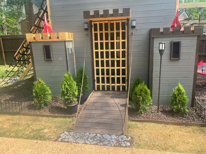 Fortress Playhouse Plans - Conquer the Exterior Ladder to the Rooftop Sun Deck! - (digital download)