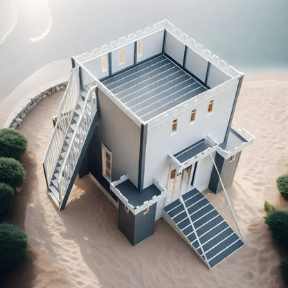 Fortress Playhouse Plans - Conquer the Exterior Ladder to the Rooftop Sun Deck! - (digital download)